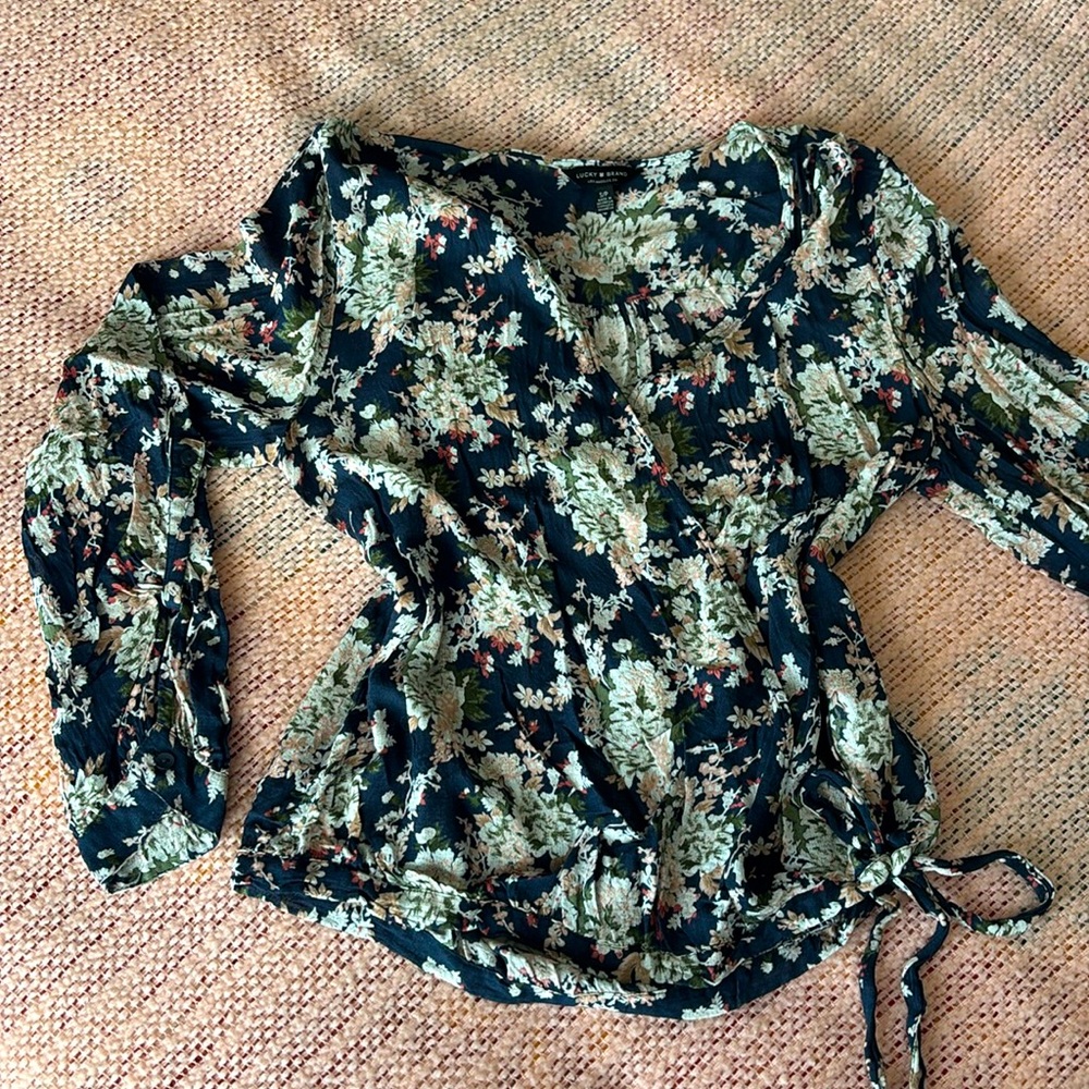 Blue Floral Blouse